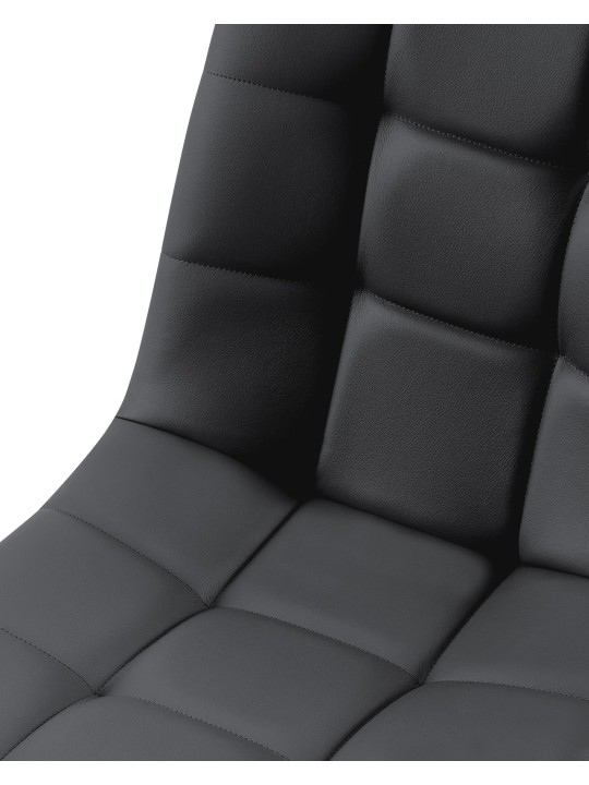 Silla de comedor Antibes piel sintética, negro