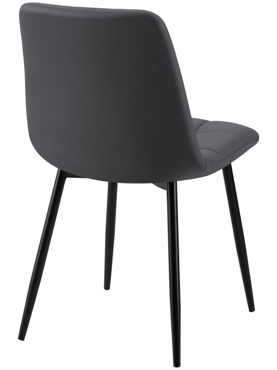 Silla de comedor Antibes piel sintética, negro