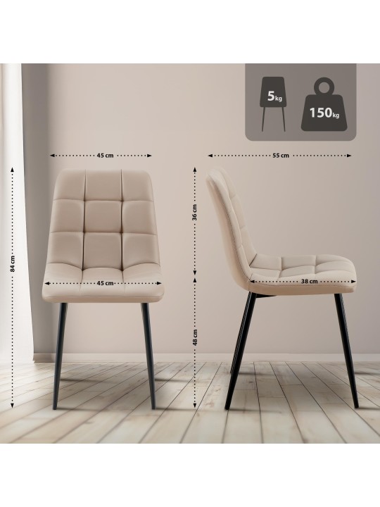 Silla de comedor Antibes cuero sintético, taupe