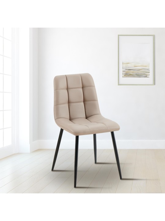 Silla de comedor Antibes cuero sintético, taupe