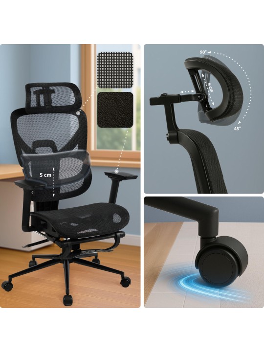 Silla de oficina Beresford, negro