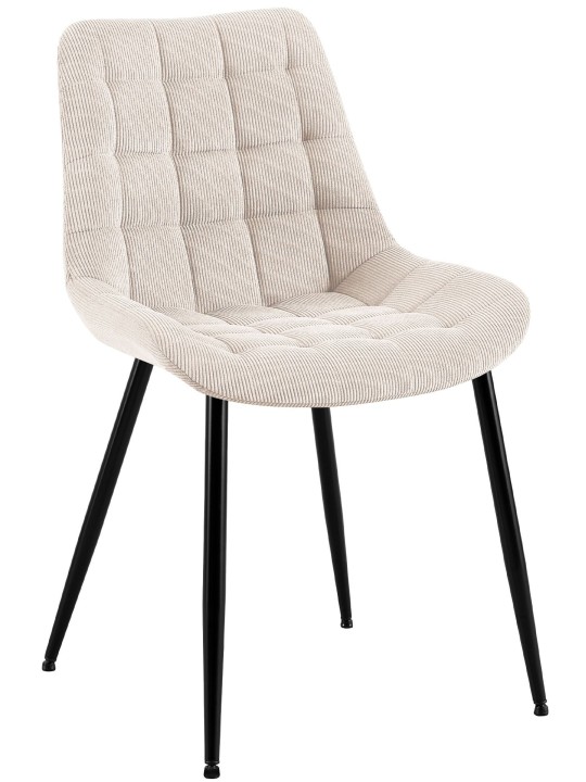 Silla de comedor Sardna Cord, crema