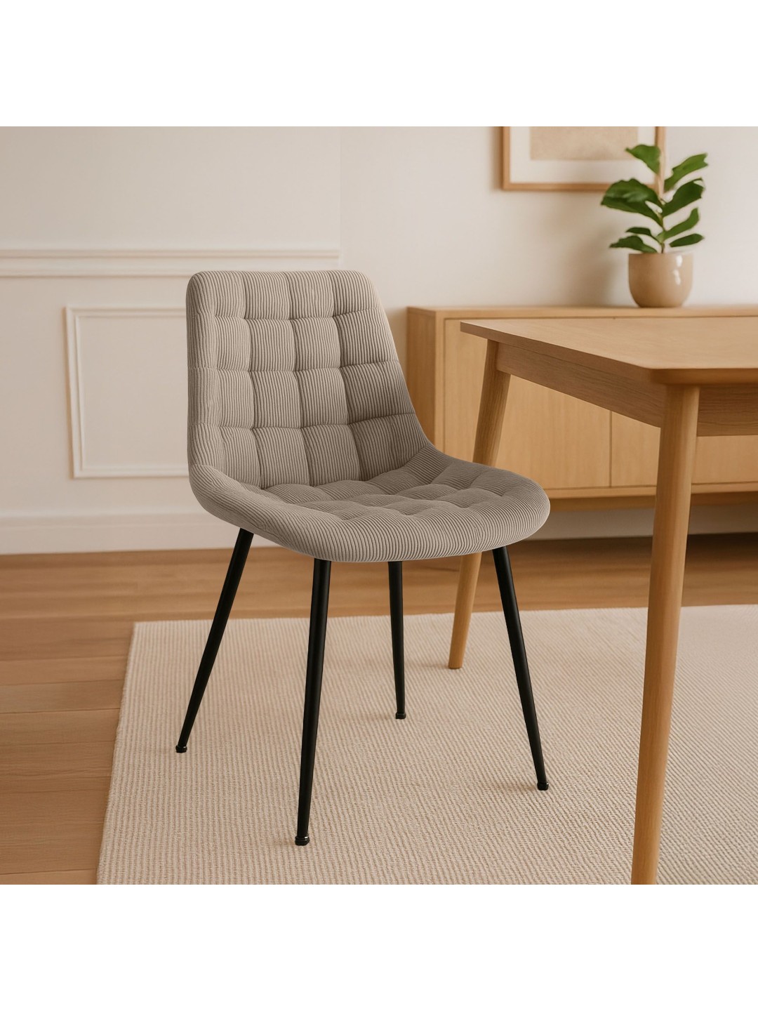 Silla de comedor Sardna Cord, taupe