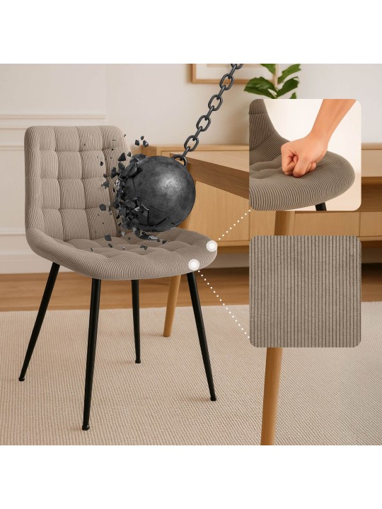 Silla de comedor Sardna Cord, taupe