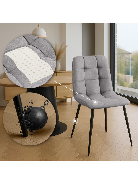 Silla de comedor tela Antibes, gris claro