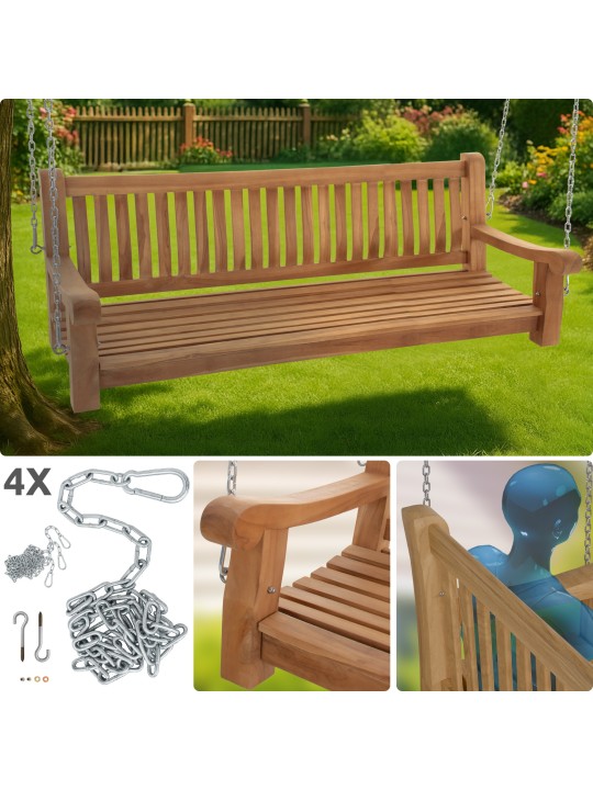 Banco mecedora Joyce 180 cm, teca