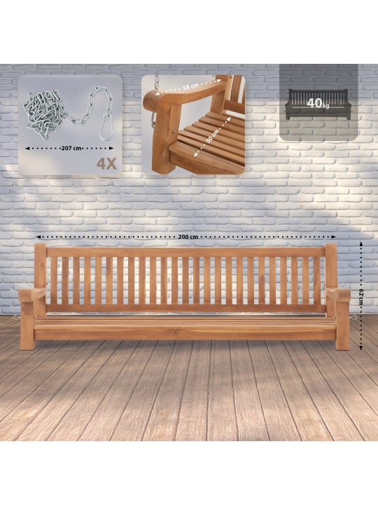 Banco mecedora Joyce 200 cm, teca Banco mecedora Joyce 200 cm, teca