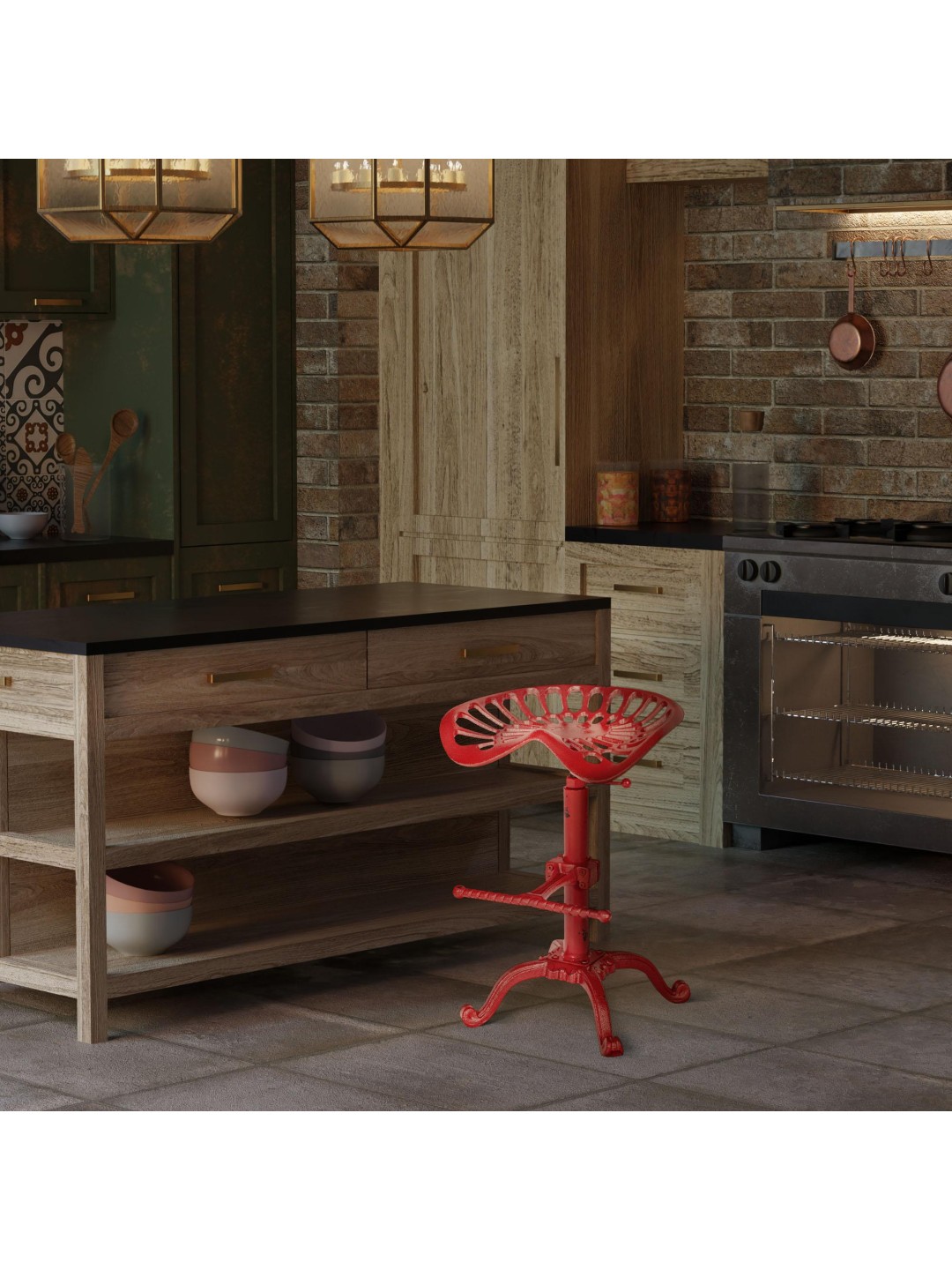 Taburete de bar Butch, rojo