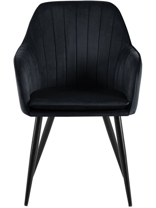 Silla de comedor Cheryl terciopelo, negro
