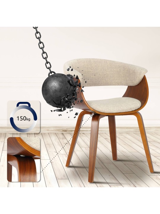 Silla Bruce tela nogal, crema Silla Bruce tela nogal, crema