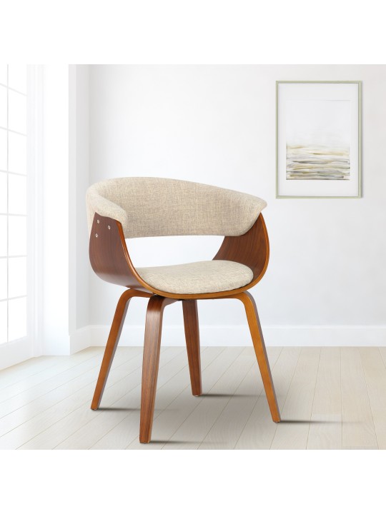 Silla Bruce tela nogal, crema Silla Bruce tela nogal, crema