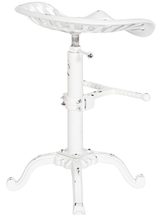 Juego de 2 taburetes de bar Butch, blanco antiguo Juego de 2 taburetes de bar Butch, blanco antiguo