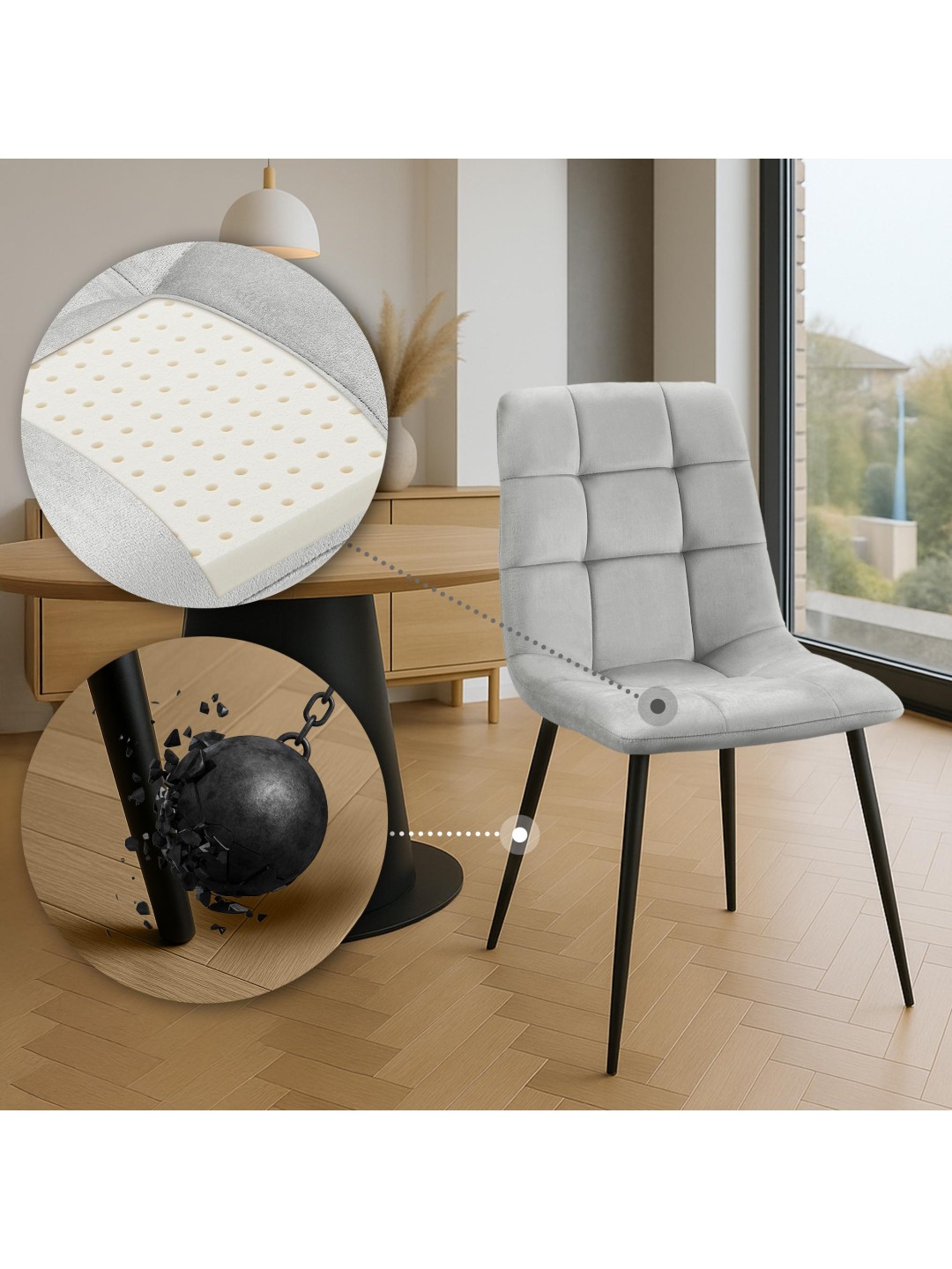 Silla de comedor Antibes, gris