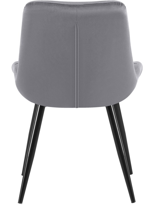 Silla de comedor de terciopelo Rossford, gris oscuro