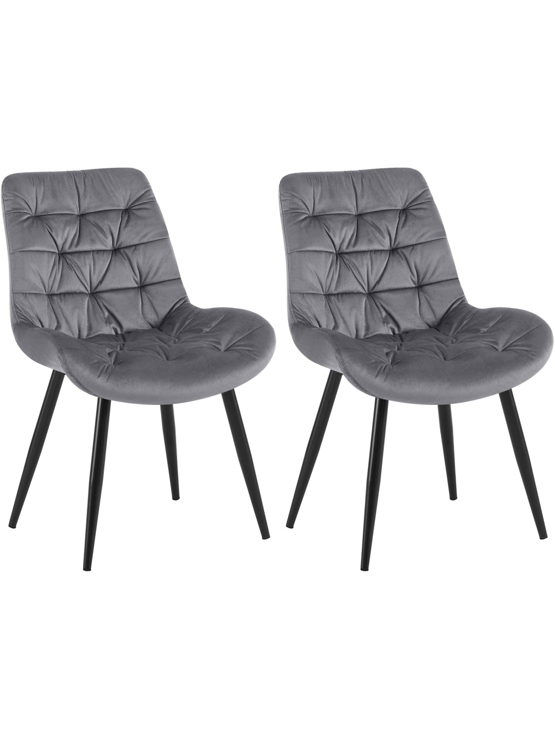 Juego de 2 sillas de comedor Rossford, gris oscuro