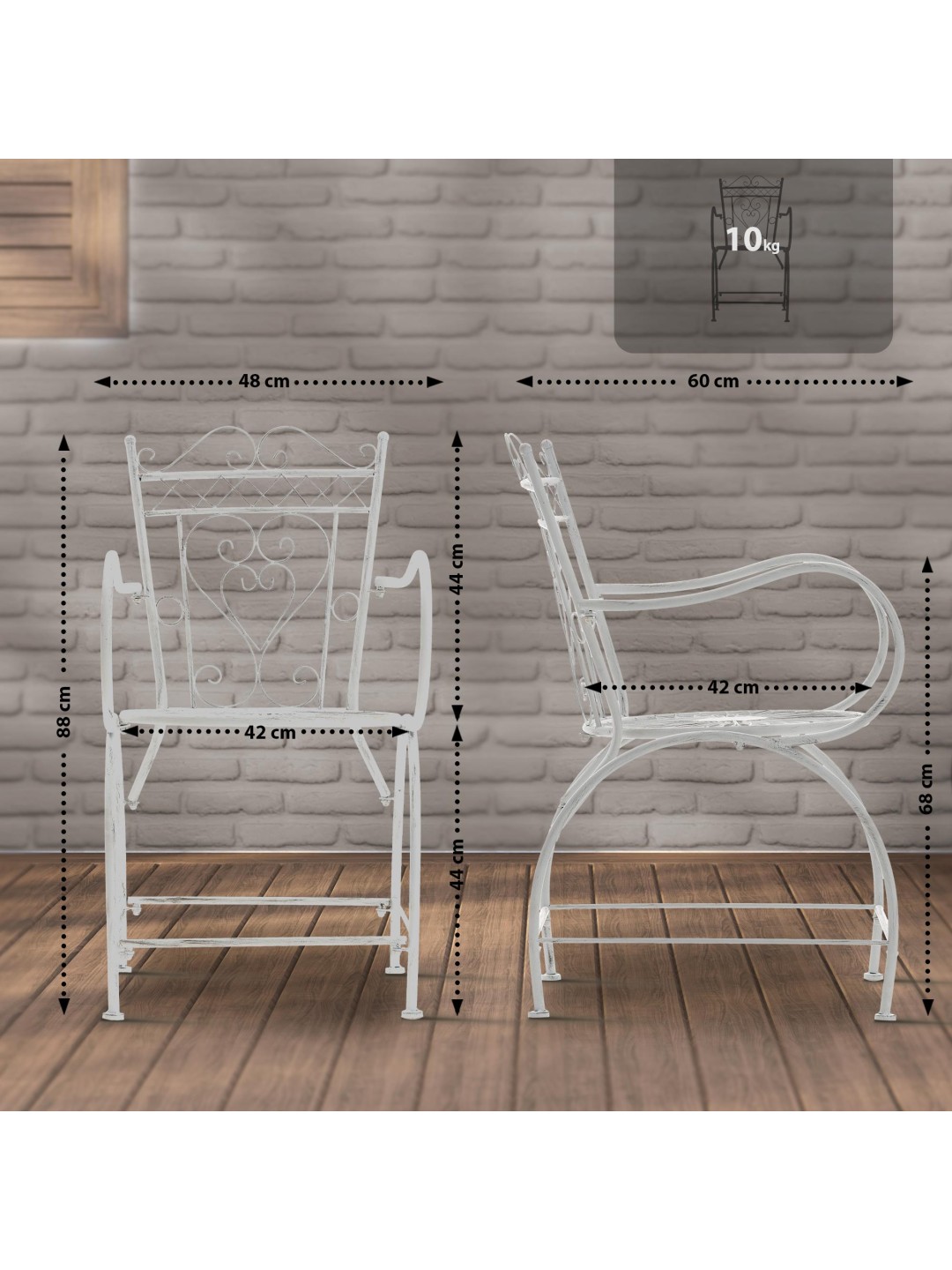 Silla Sheela, blanco antiguo