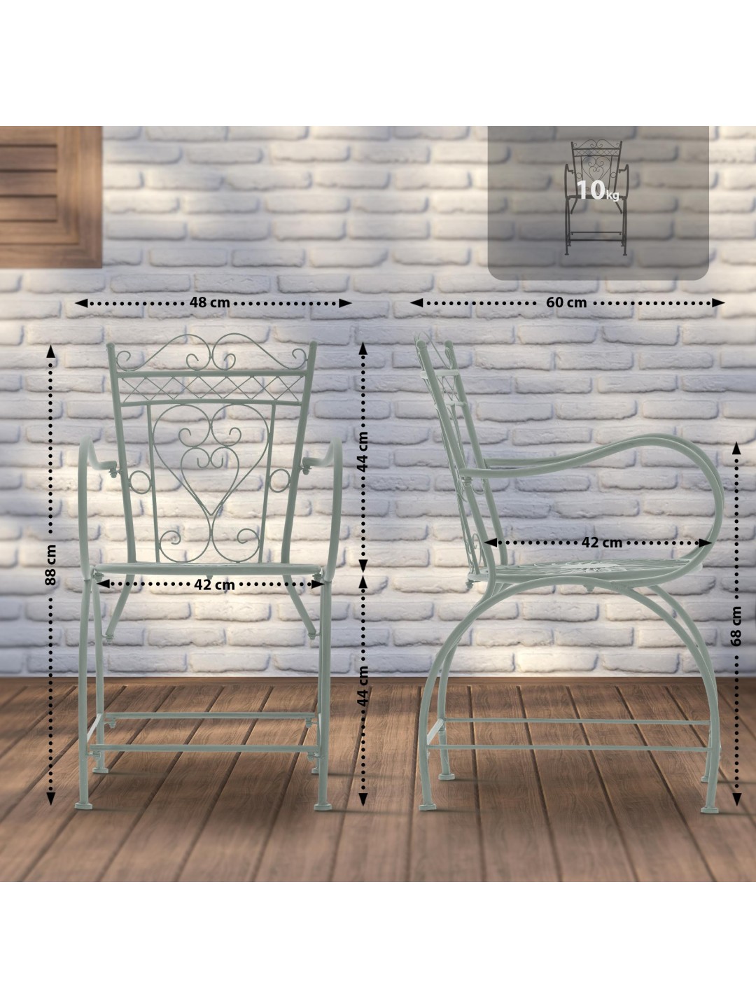 Silla Sheela, verde antiguo