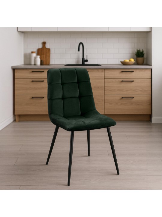 Silla de comedor Tilde terciopelo, verde