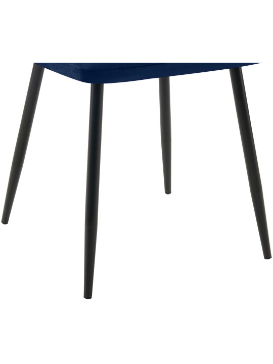 Juego de 2 sillas de comedor Tilde terciopelo, azul
