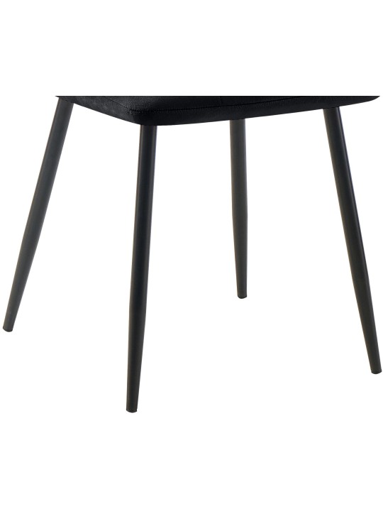 Juego de 4 sillas de comedor Tilde terciopelo, negro