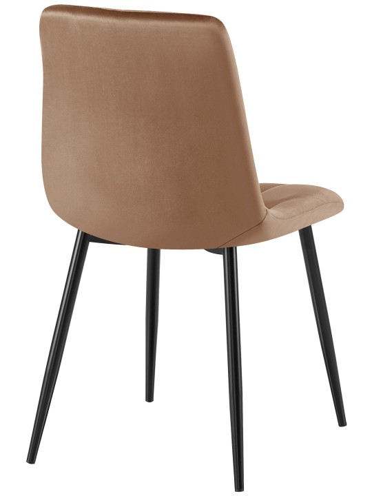 Silla de comedor de terciopelo Clairton, marrón