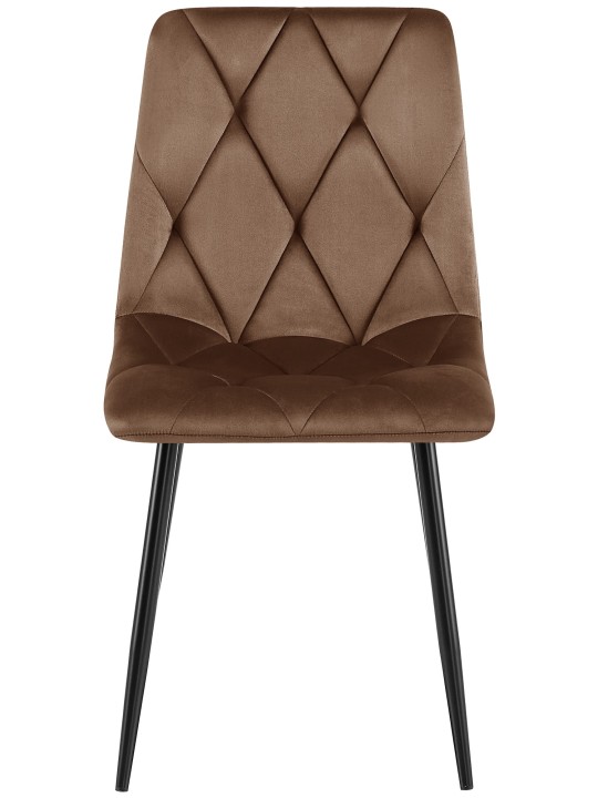 Silla de comedor de terciopelo Clairton, marrón