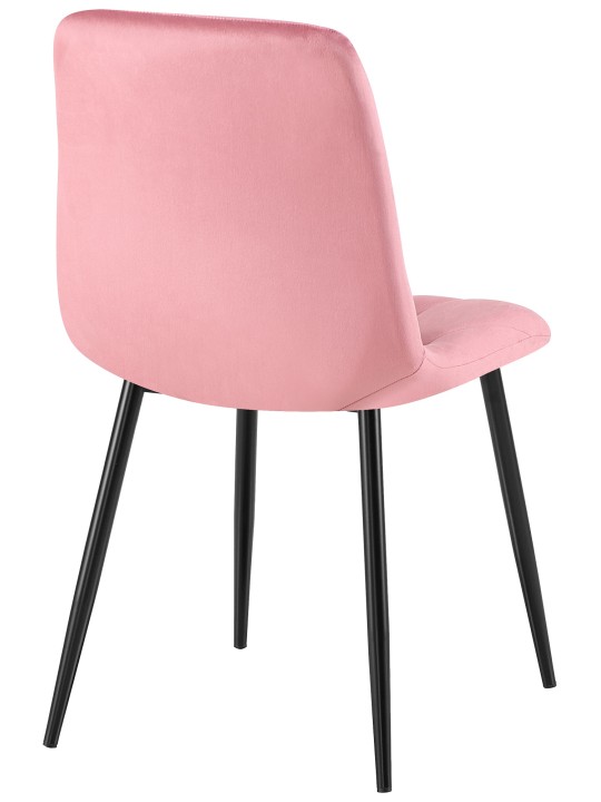 Silla de comedor de terciopelo Clairton, rosa