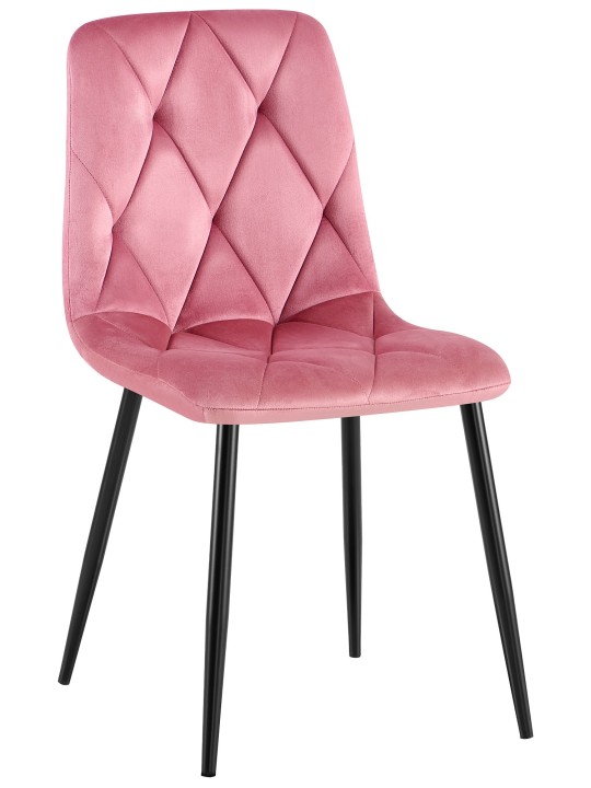 Silla de comedor de terciopelo Clairton, rosa
