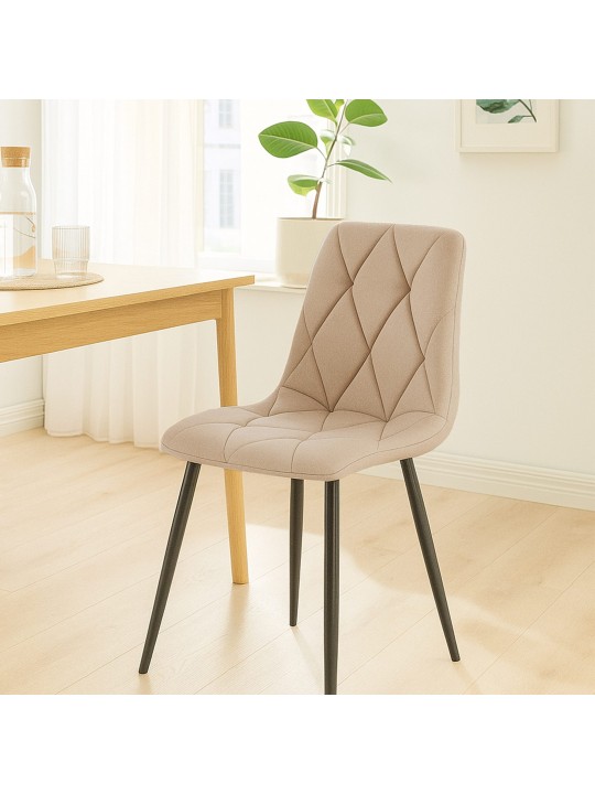 Silla de comedor tela Clairton, taupe
