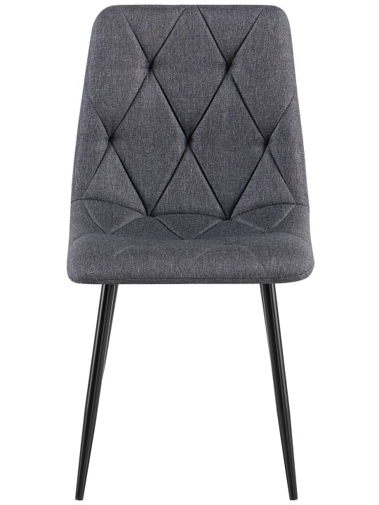 Juego de 2 sillas de comedor tela Clairton, gris oscuro