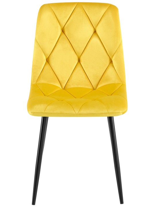 Juego de 2 sillas de comedor Terciopelo Clairton, amarillo