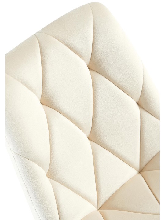 Silla de comedor de terciopelo Clairton, crema