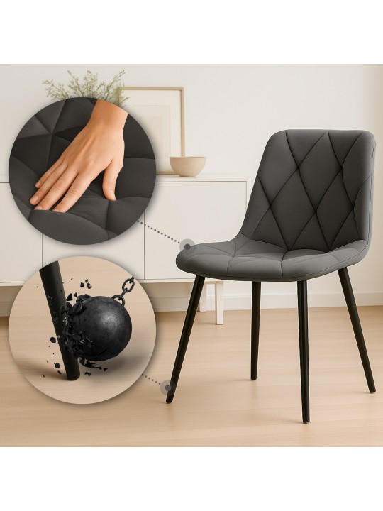 Silla de comedor de terciopelo Clairton, antracita