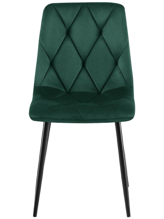 Silla de comedor de terciopelo Clairton, verde oscuro