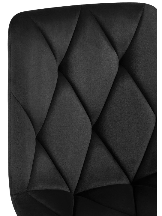Silla de comedor de terciopelo Clairton, negro