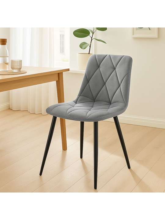 Juego de 2 sillas de comedor Terciopelo Clairton, gris oscuro