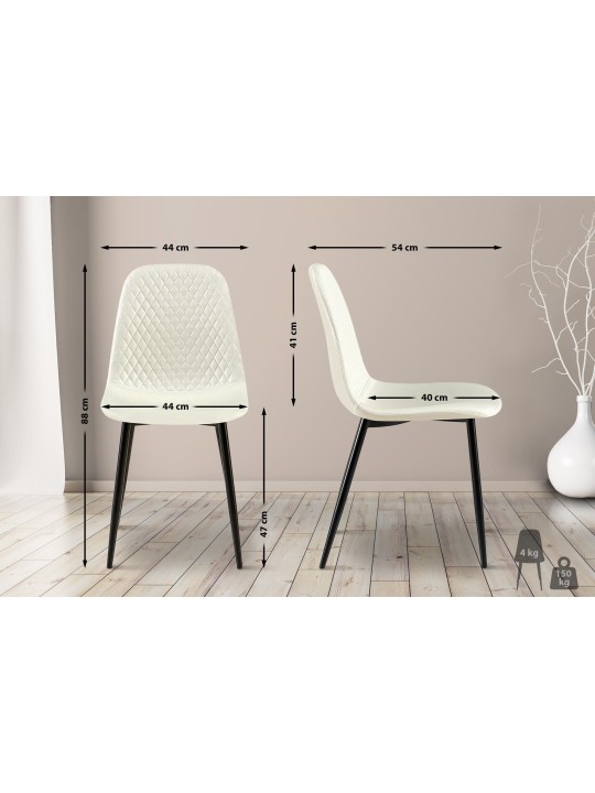 Silla Giverny tela, crema
