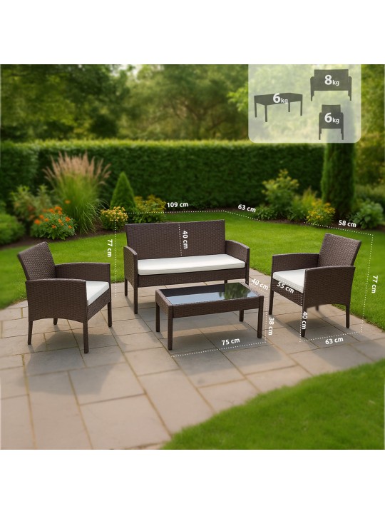 Grupo de asientos Ramunda, marrón Grupo de asientos Ramunda, marrón