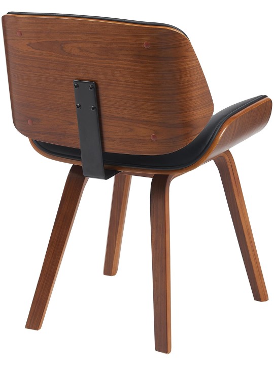 Silla de visita Beverly piel sintética, nogal/negro