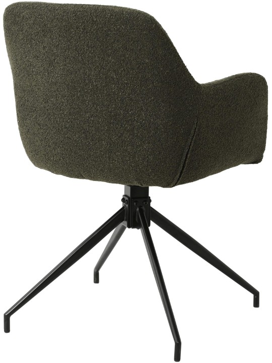 Silla de comedor Merlinda tela Teddy, verde oscuro