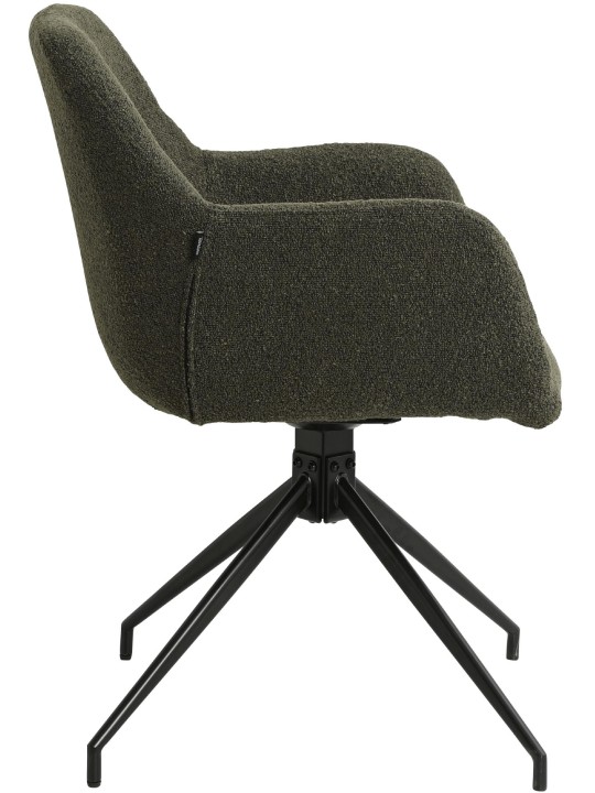 Silla de comedor Merlinda tela Teddy, verde oscuro