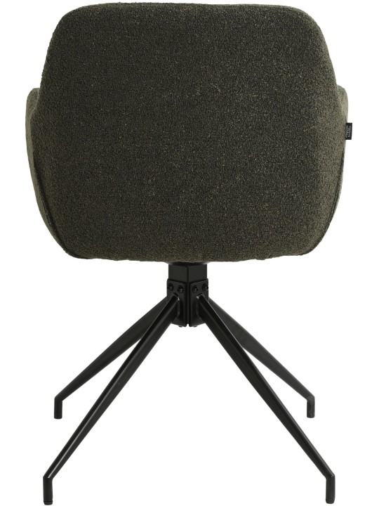 Silla de comedor Merlinda tela Teddy, verde oscuro