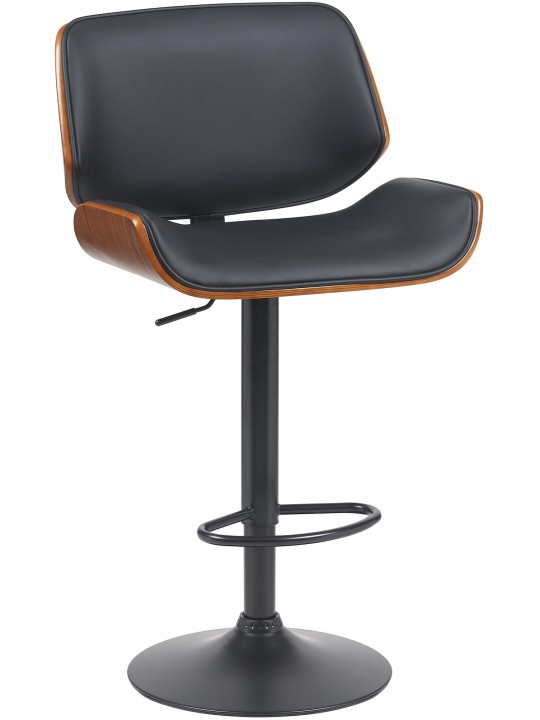 Taburete de bar Beverly B piel sintética, nogal/negro
