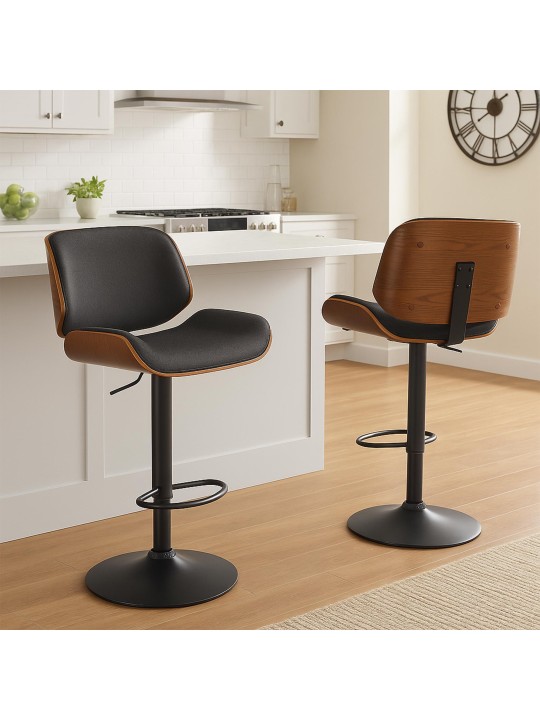 Taburete de bar Beverly B tela, nogal/negro Taburete de bar Beverly B tela, nogal/negro