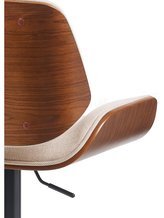 Taburete de bar Beverly B tela, nogal/crema