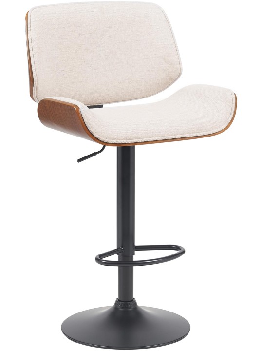Taburete de bar Beverly B tela, nogal/crema