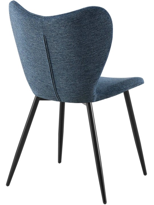 Silla de comedor Maika tela, azul