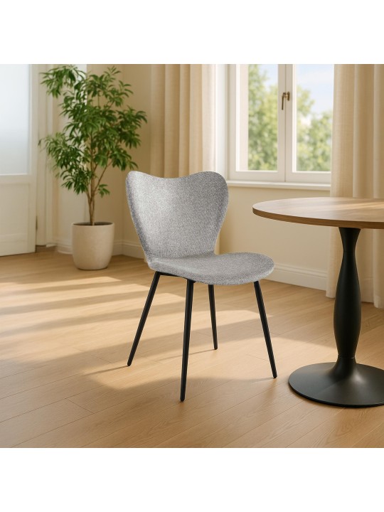 Silla de comedor Maika tela, gris