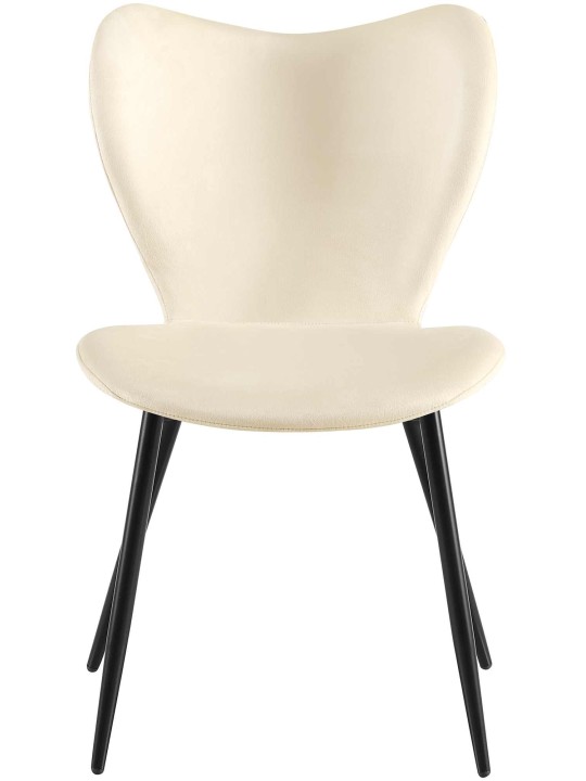 Silla de comedor Maika terciopelo, crema