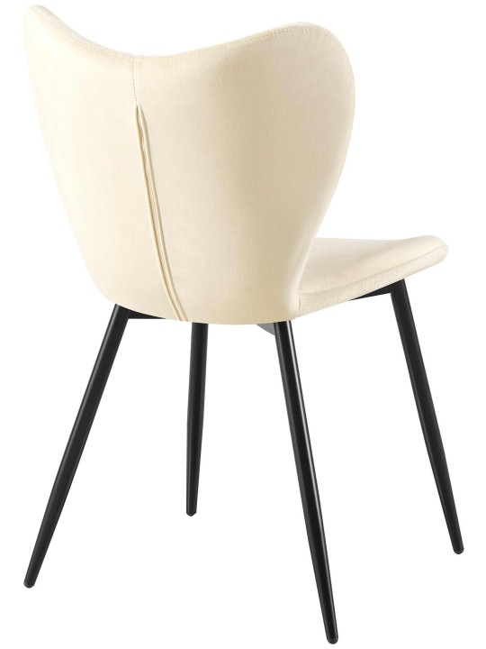 Silla de comedor Maika terciopelo, crema